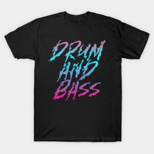 DRUM AND BASS  - Bass Gradient (Blue/pink/purple) T-Shirt